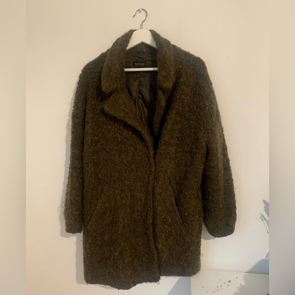 Topshop wool blend boucle coat